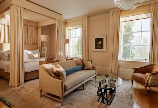 Mansion House Junior suite on a sunny day at Coworth Park, Ascot