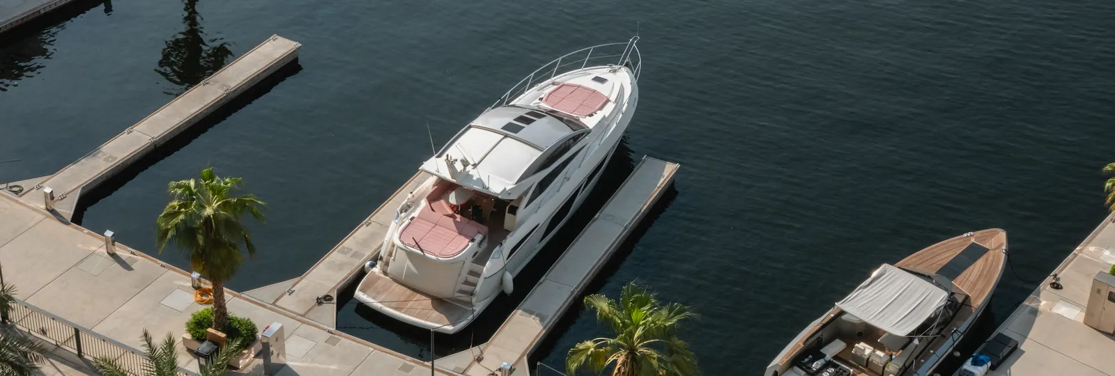 A shot of the boat from the hotel's POV