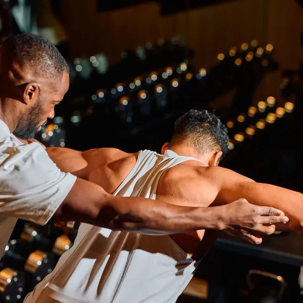 Lifestyle images of private training service at 45 Park Lane