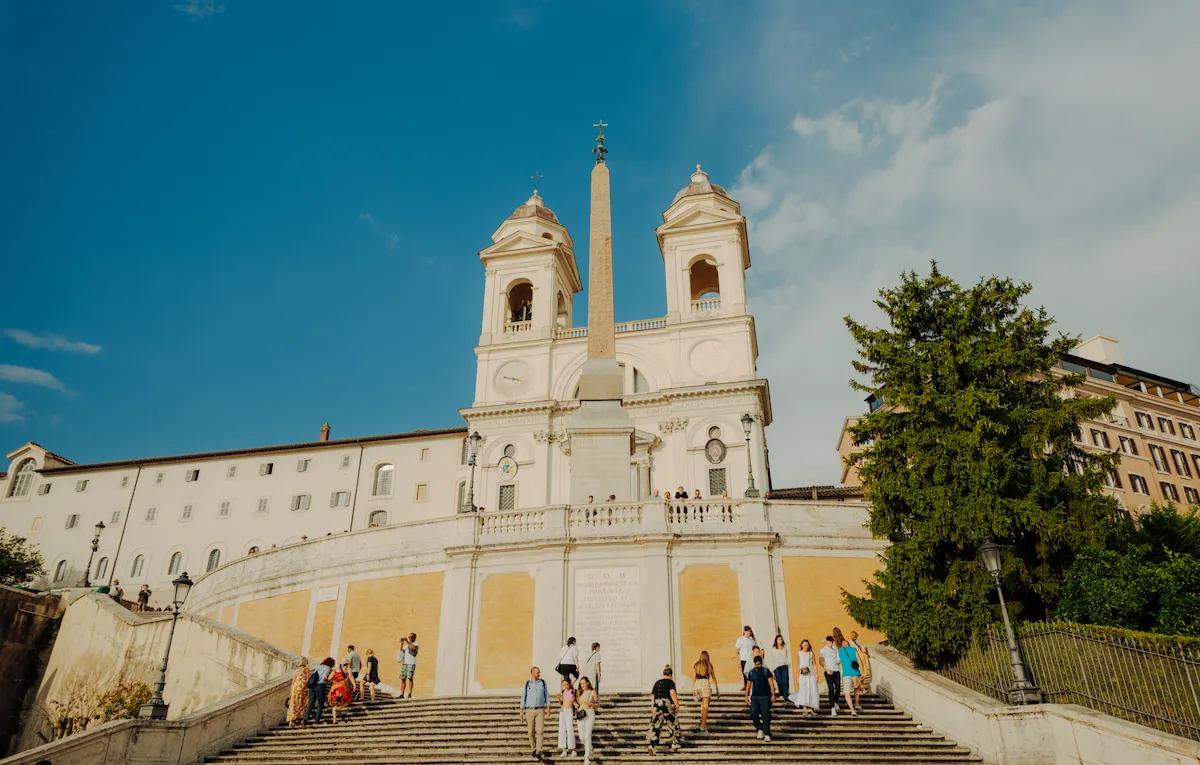 Spanish steps on sunny day