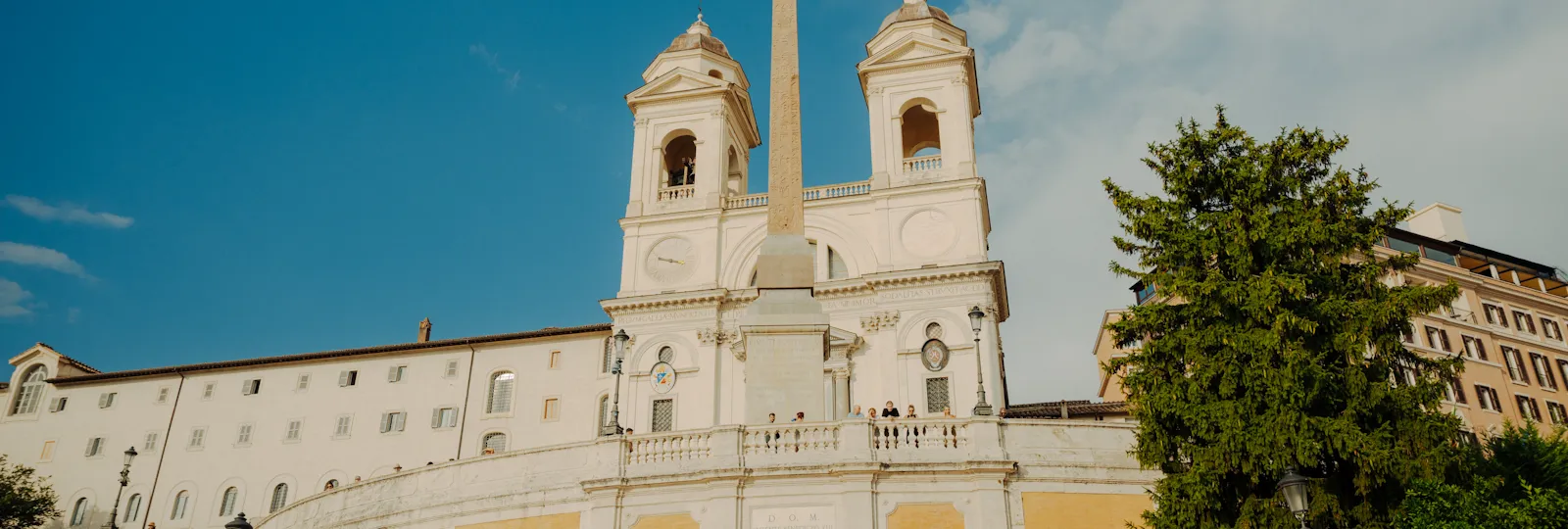 Spanish steps on sunny day