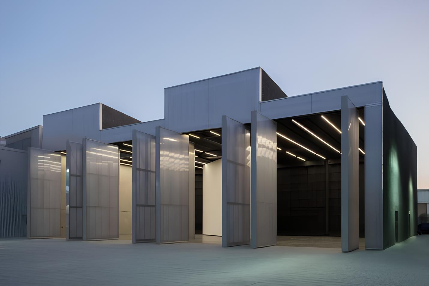 Concrete exterior during the night