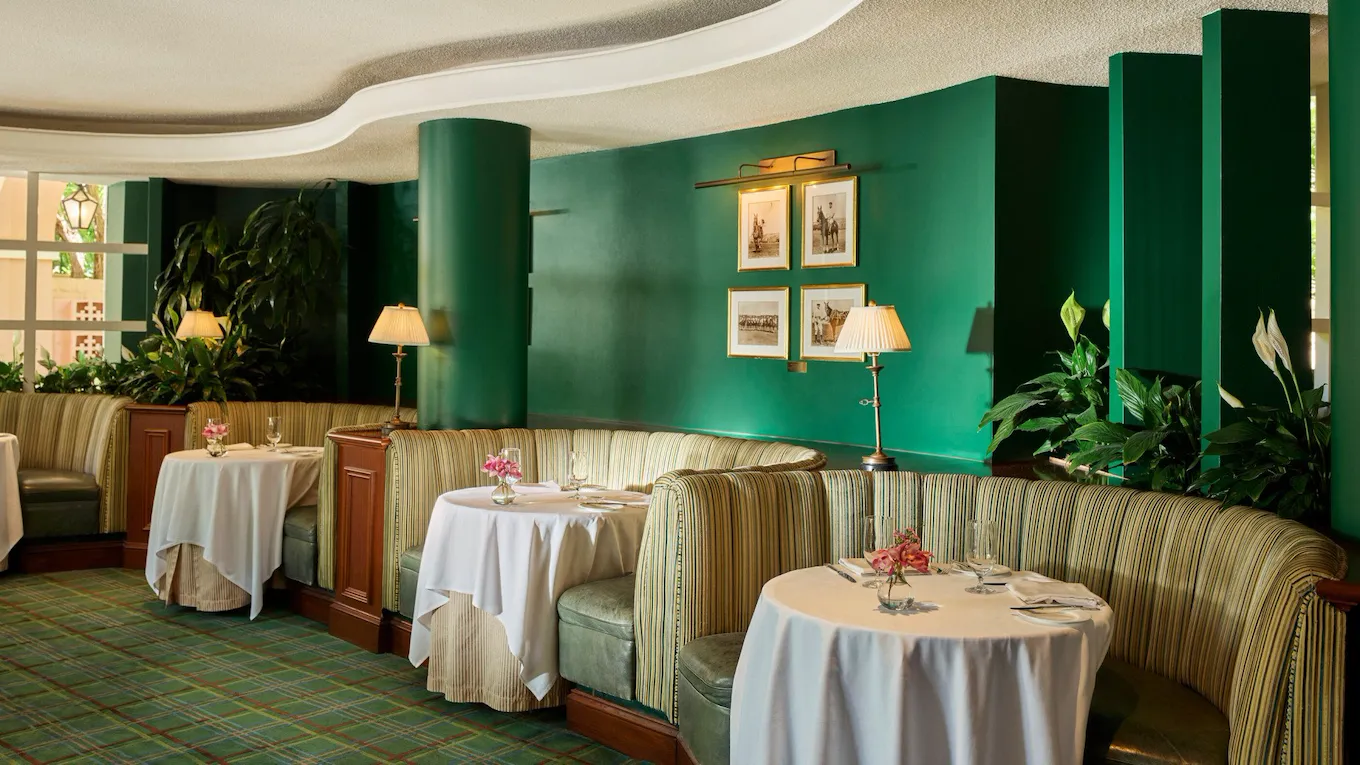 Booth in the Polo Lounge at The Beverly Hills Hotel