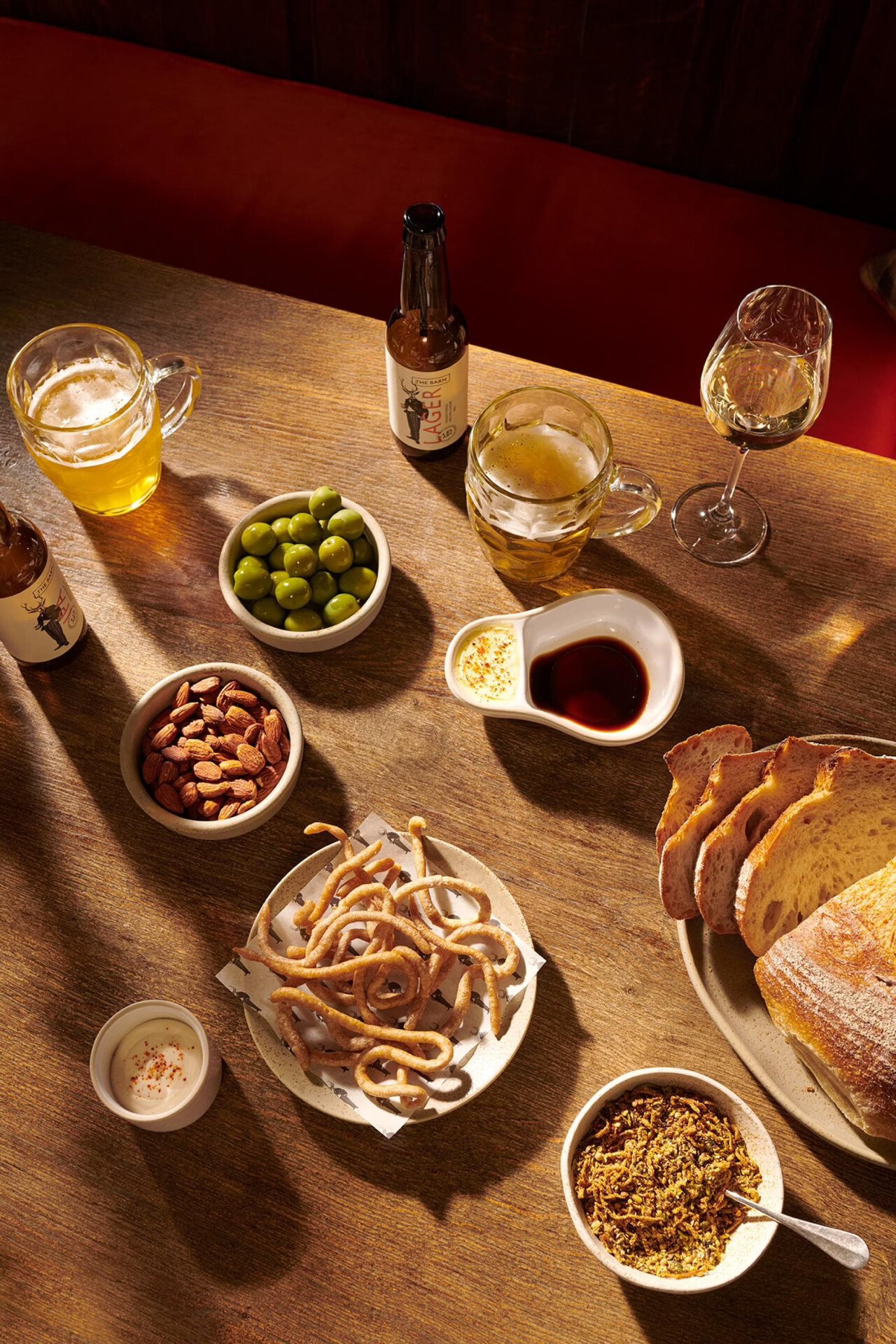 The Barn dishes in the afternoon light 