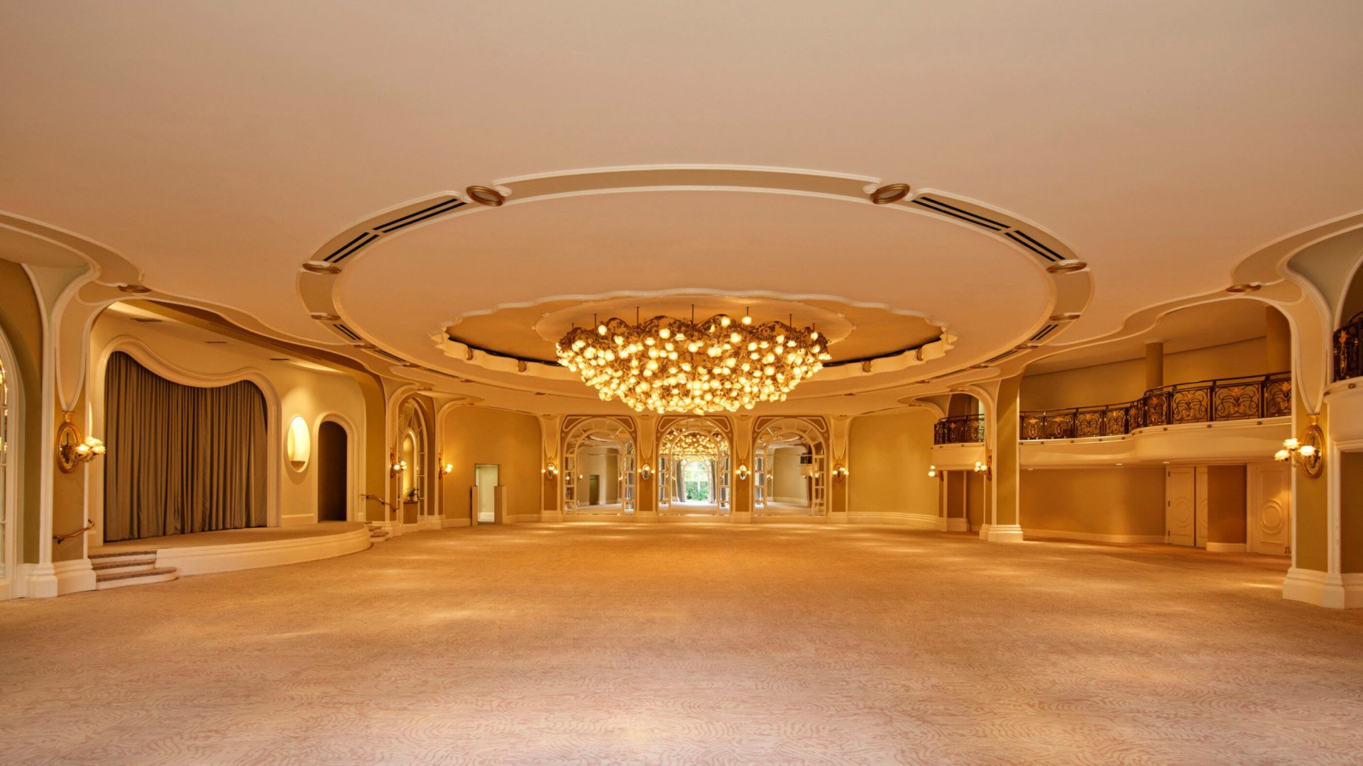 Crystal ballroom and pre-function space at The Beverly Hills Hotel