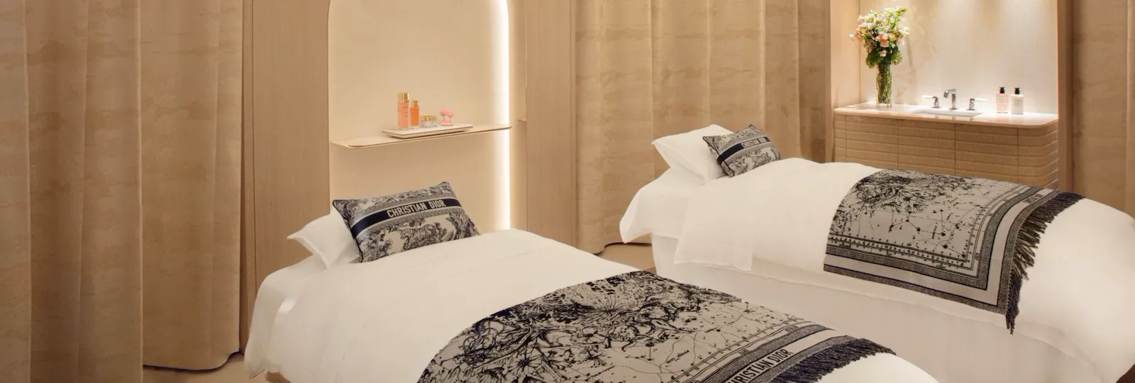 Visual dos espaços interiores do Dior Spa Plaza Athénée, Paris