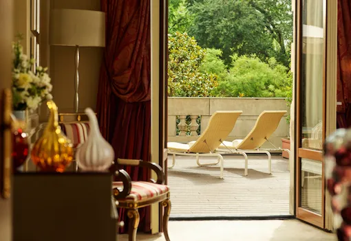 view of suite terrace with chairs