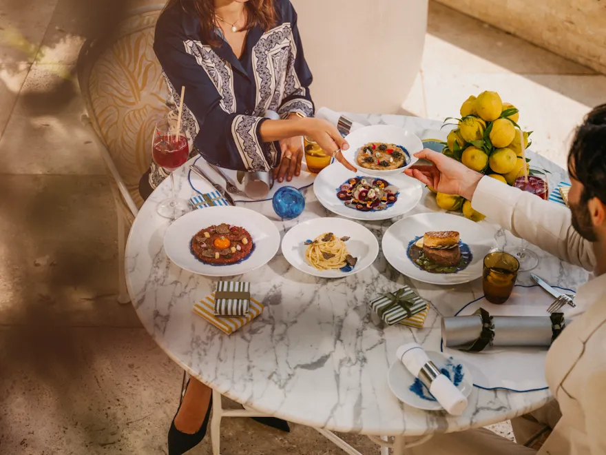 A couple in riviera terrace