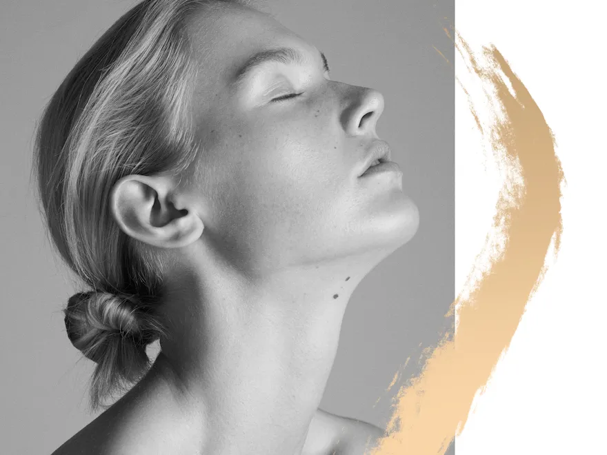 Photo of a woman in black and white