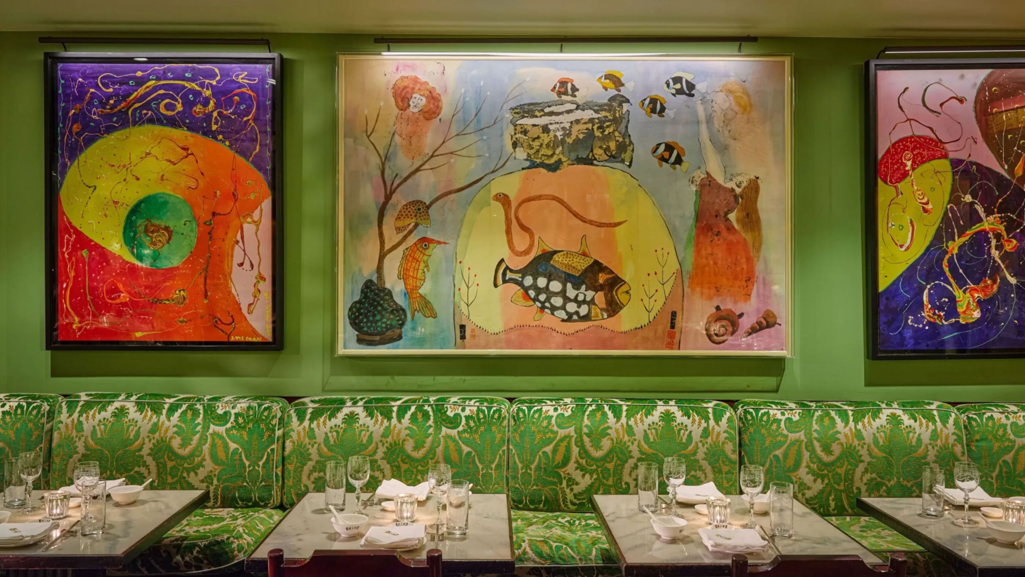 Refreshed Interiors at China Tang at The Dorchester in warm lighting