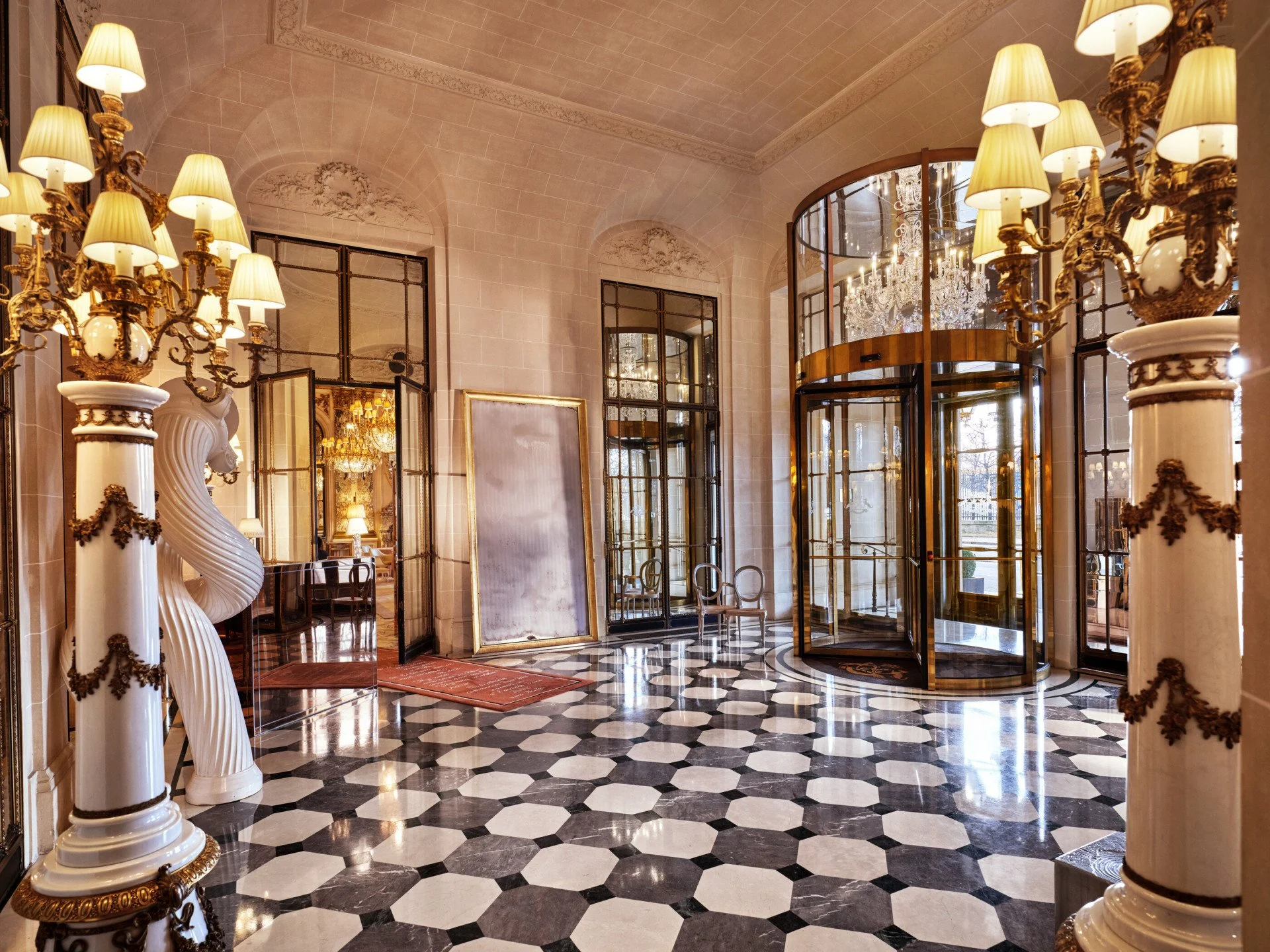 The lobby entrance at Le Meurice