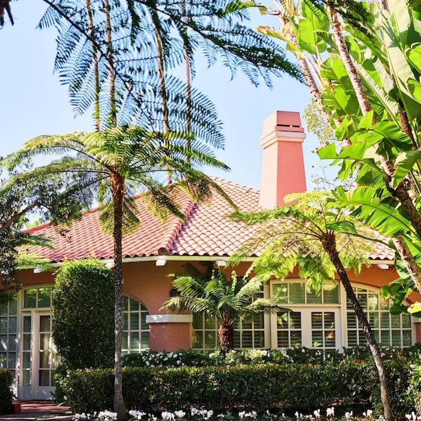 Exterior of Bungalow 22A at The Beverly Hills Hotel, Los Angeles