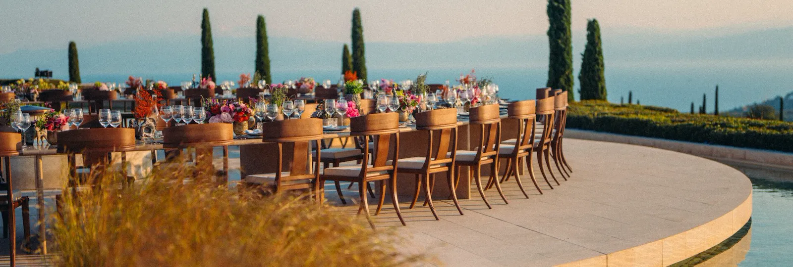 Picture of terrasse set up during Amanzoe event, Greece