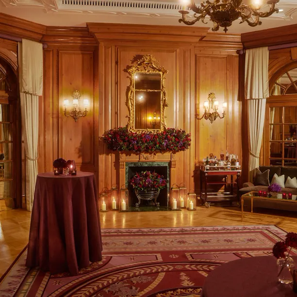 The Holford Room Event space at The Dorchester set up for cocktail reception