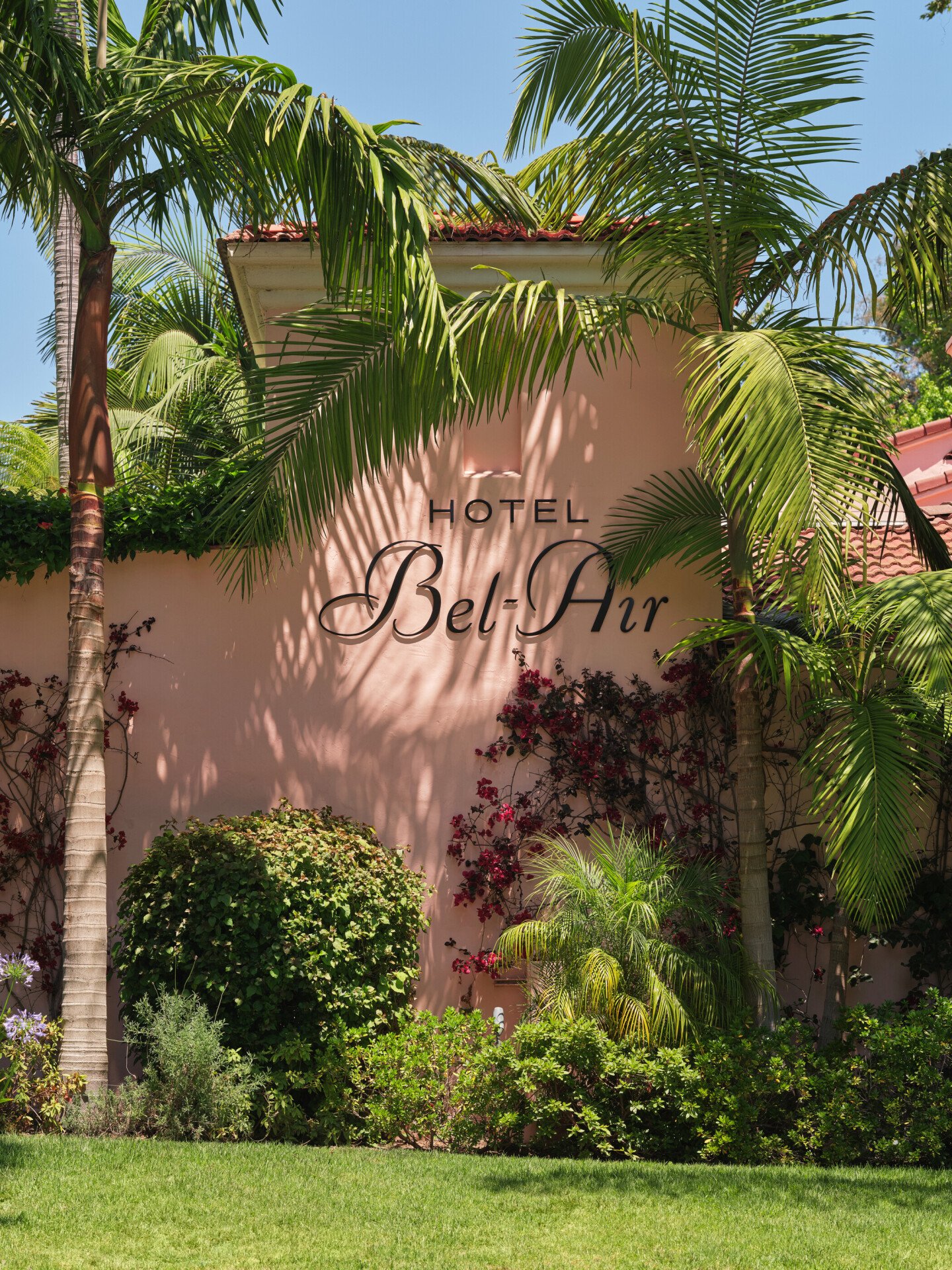Exterior signage at Hotel Bel-Air, Los Angeles