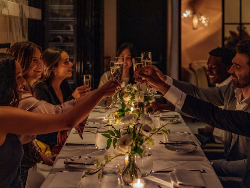 Dining in The Restaurant at Hotel Bel-Air, Los Angeles 