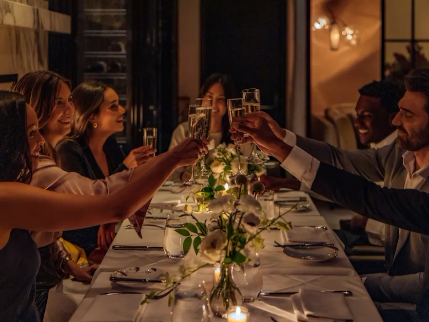 Dining in The Restaurant at Hotel Bel-Air, Los Angeles