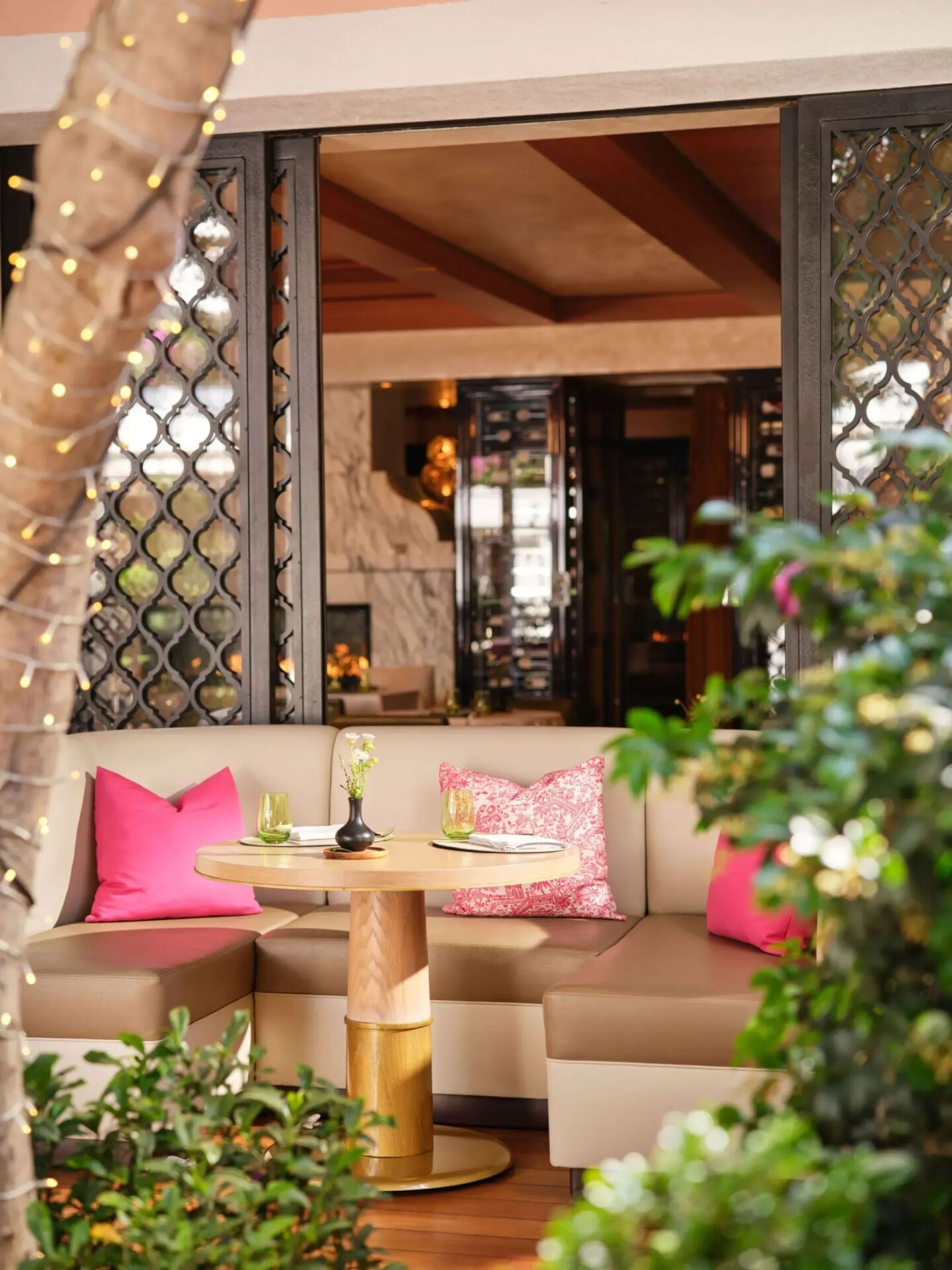 The Restaurant at Hotel Bel-Air outside deck booth moment 