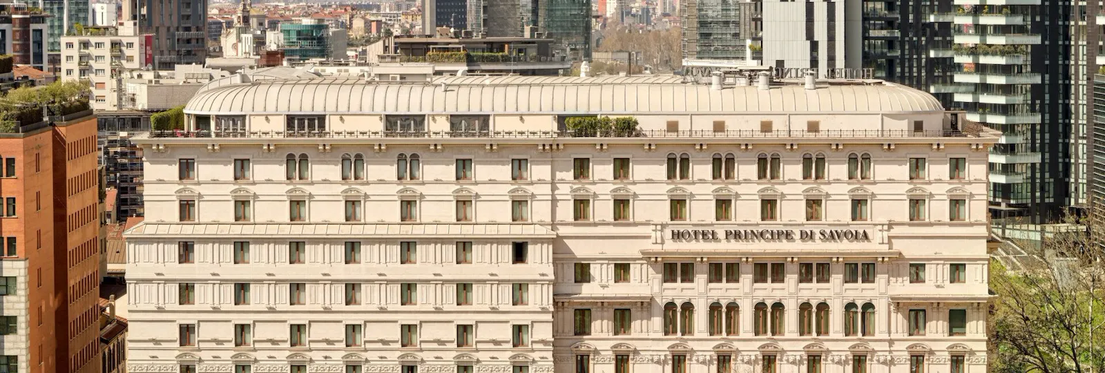 Hotel Facade and Porta Nuova district in the background