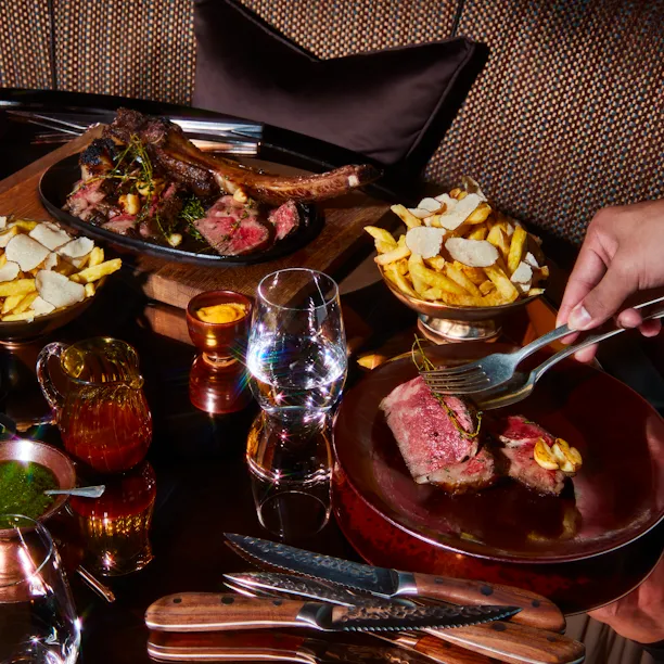 45 Park Lane CUT Tomahawk Steak And Truffle Fries dish - Steak restaurant in Mayfair
