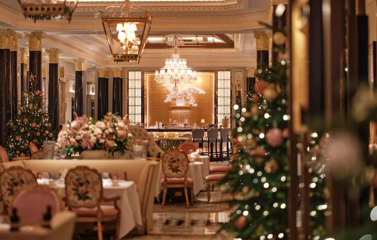 Images showing the Christmas decorations at The Dorchester