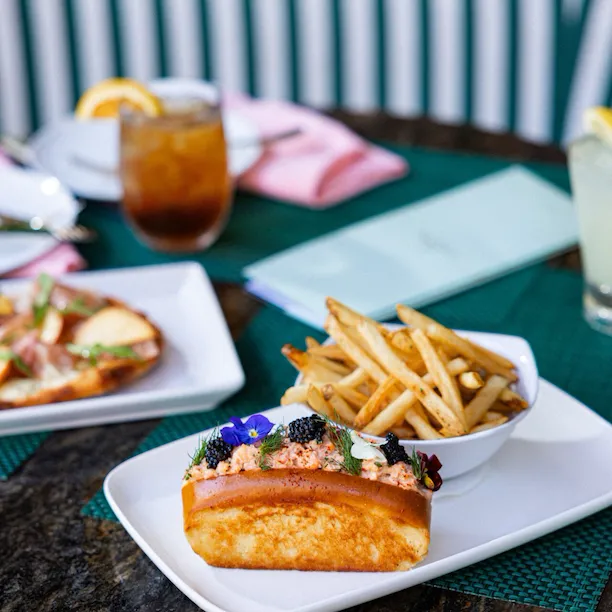 Lobster roll with caviar in Cabana Café