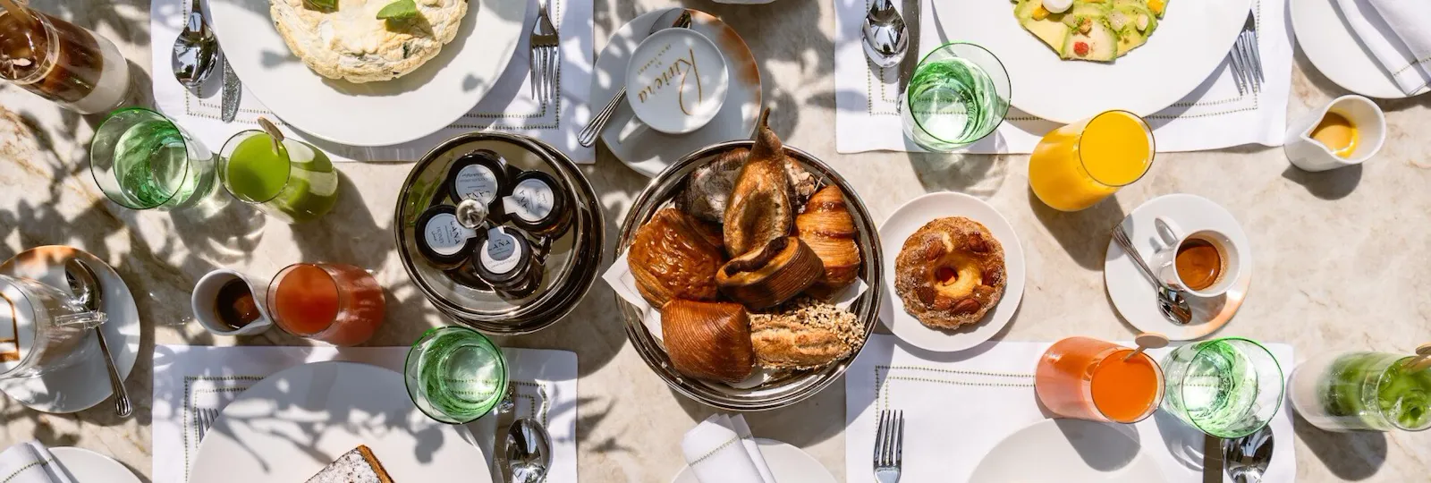 Images of dishes at Riviera by Jean Imbert at The Lana Dorchester Collection