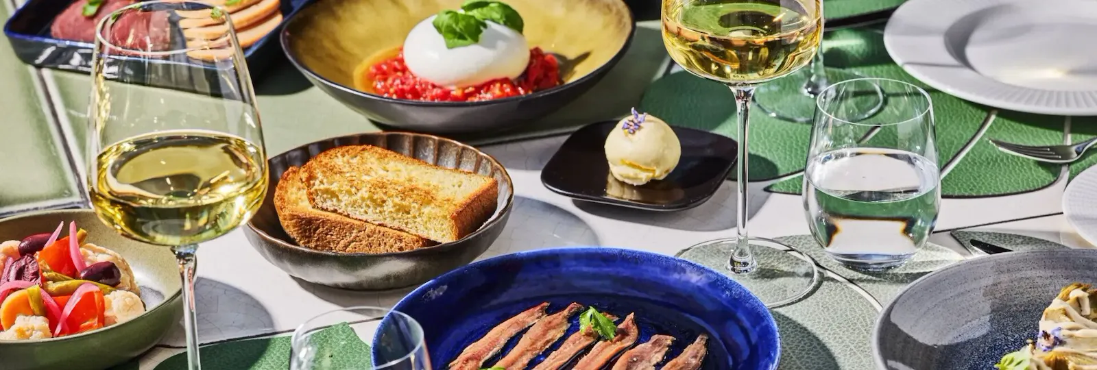 Lunch spread on a table at Il Giardino Ristorante