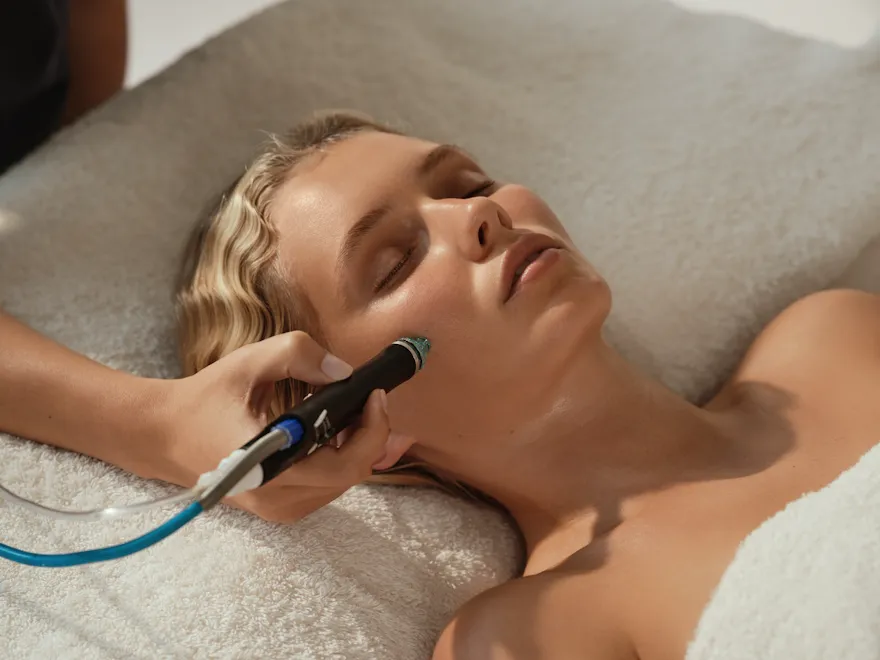 Spa treatment - woman getting a hydro facial