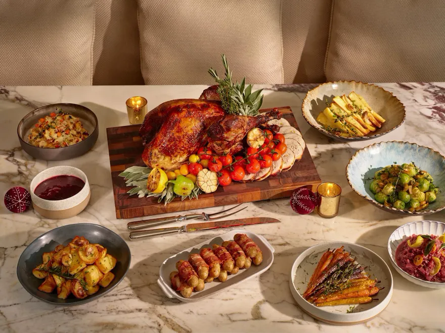 The Christmas Hampers on the Table