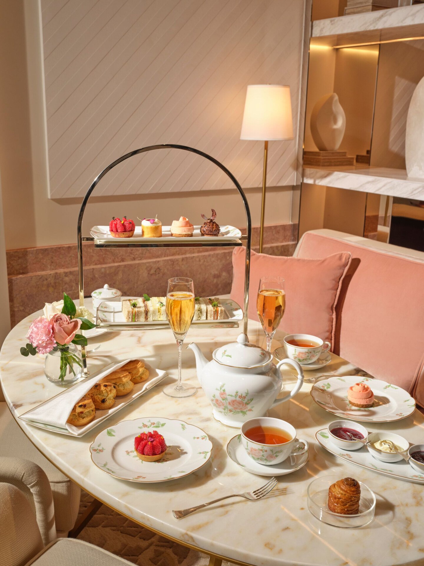 Afternoon tea pastries at The Gallery, The Lana - Dorchester Collection