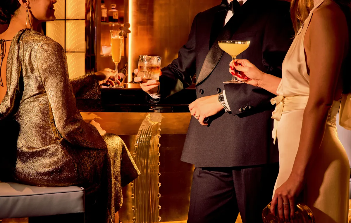 Guests enjoying a drink at the Artists Bar - New Years Eve at The Dorchester