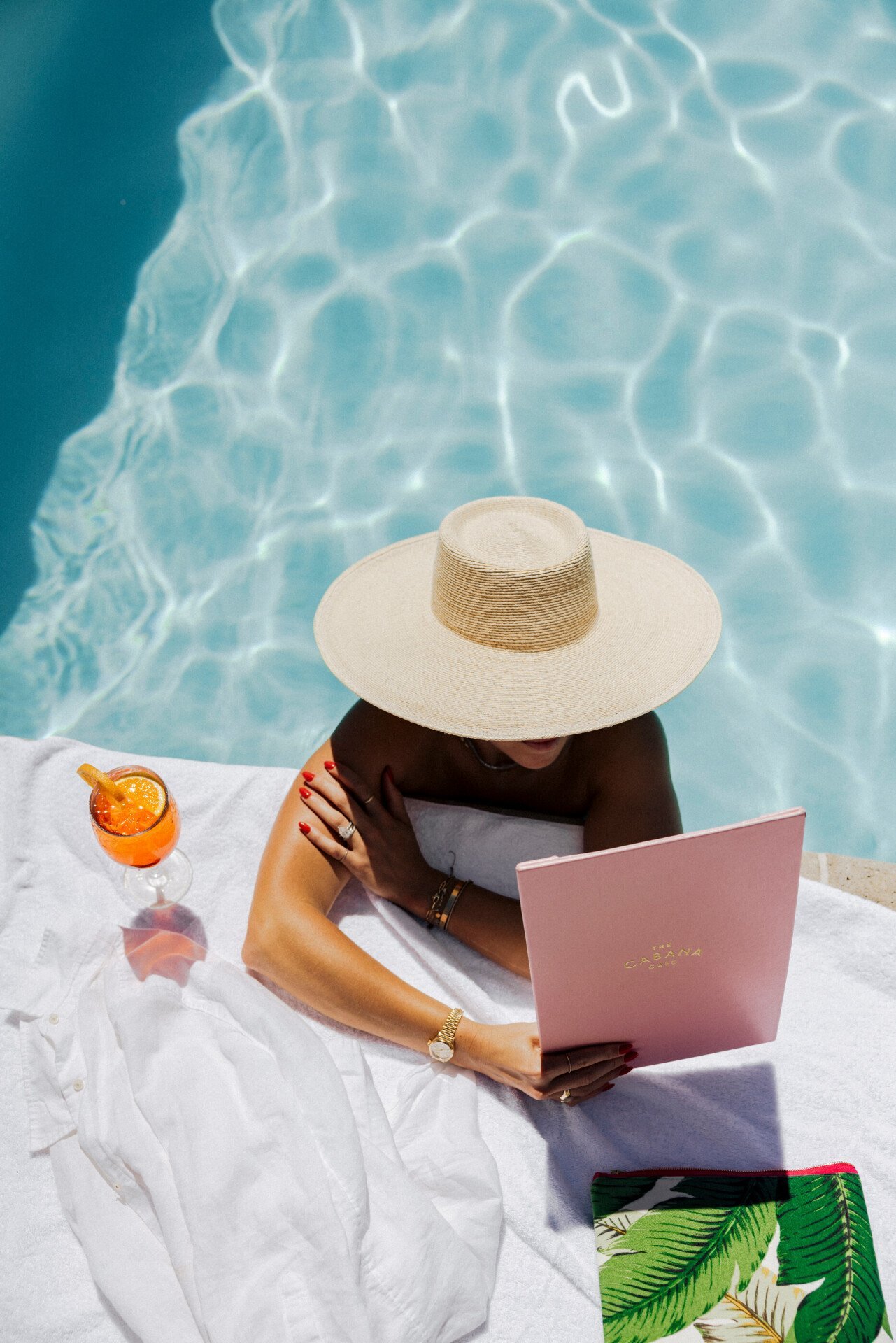 Model enjoying moment at the BHH pool 