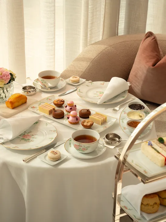 The afternoon tea set up in one of the tables in The Gallery.