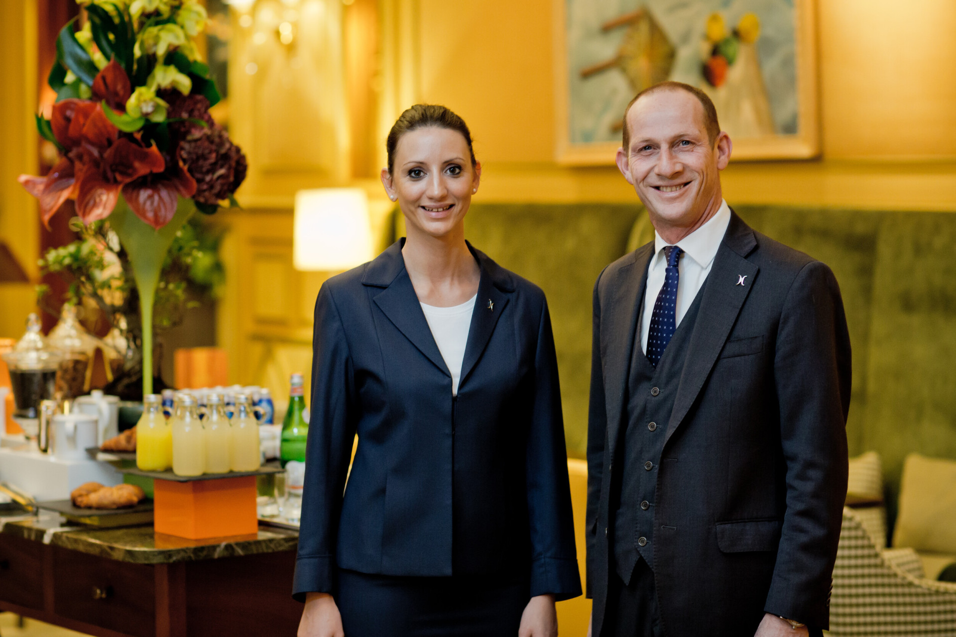 Portrait of Roberto and Silvia- waiters at Il Salotto