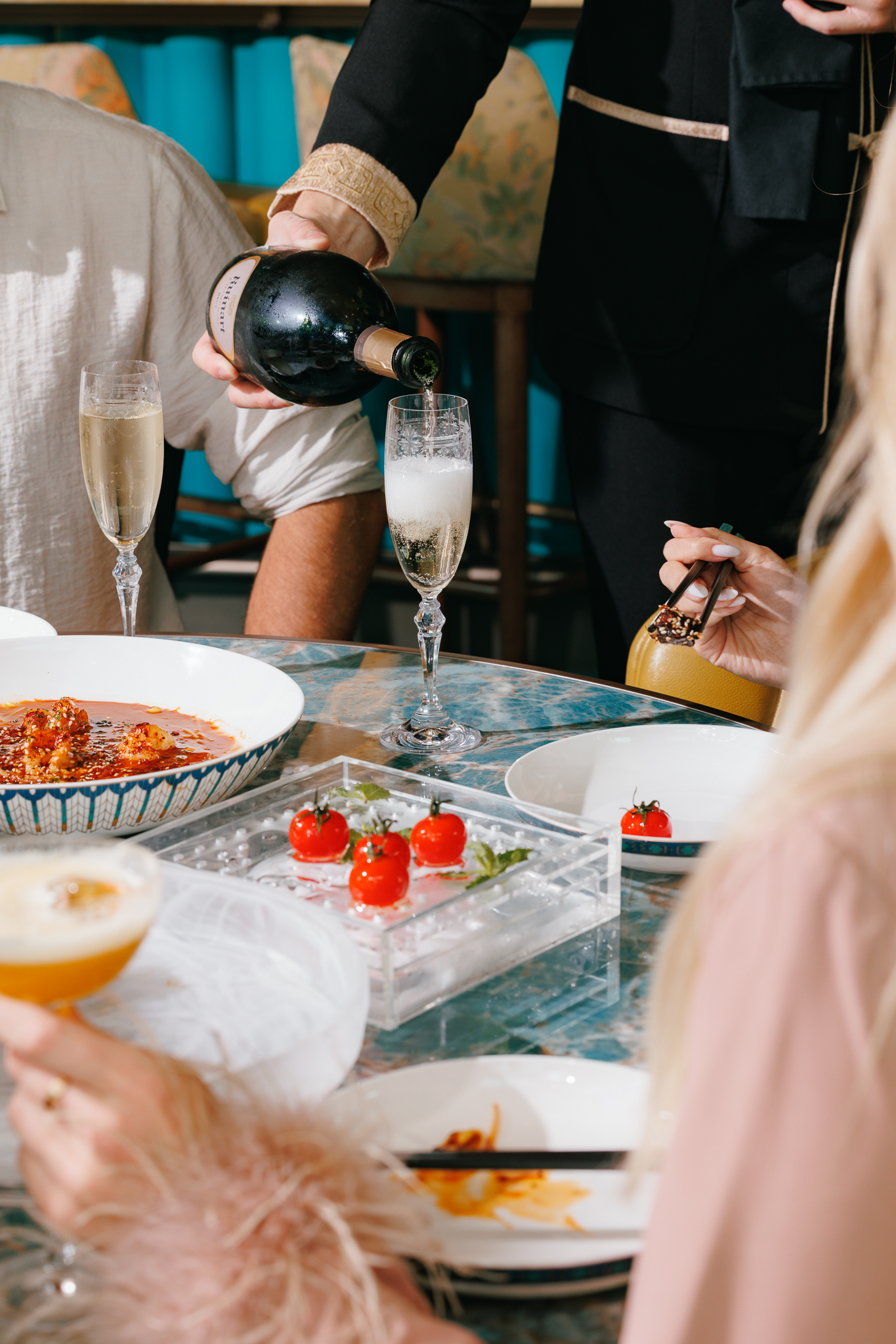 A group of friends enjoying the food in China Tang. 